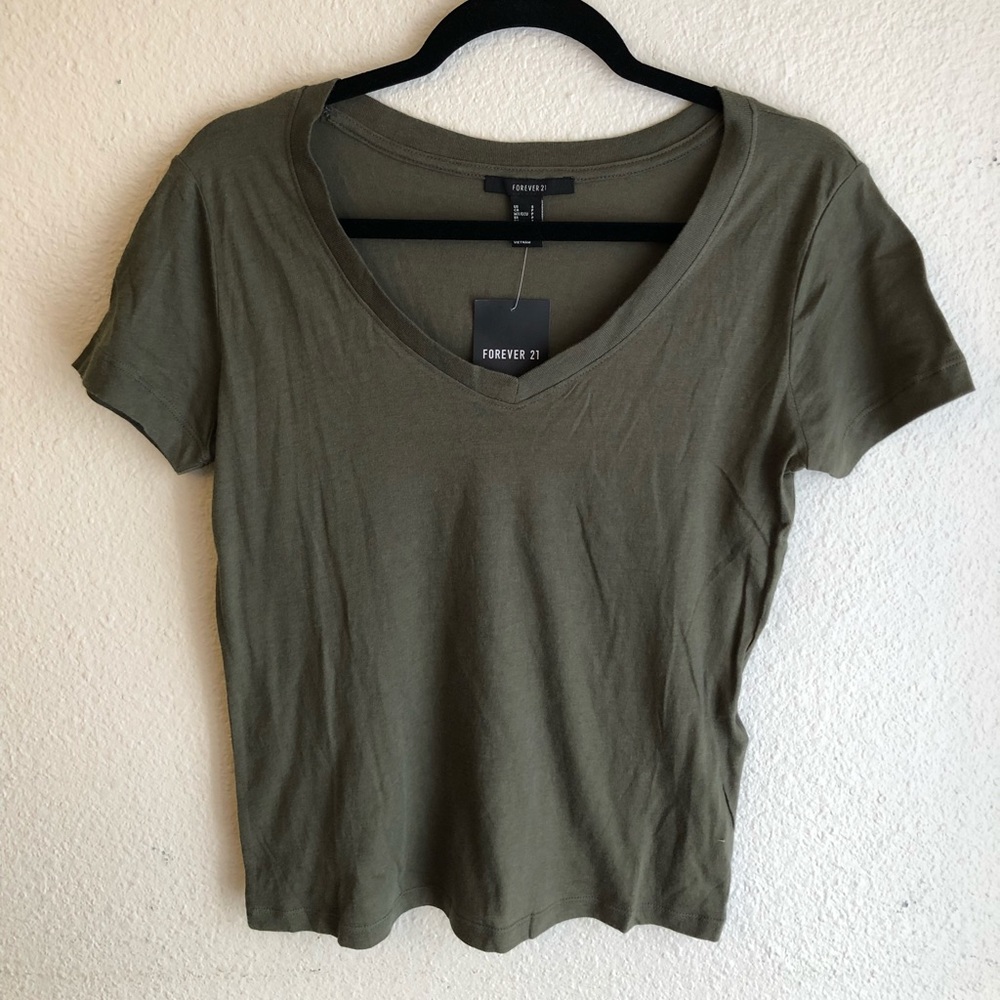 Forever 21 army green V-neck